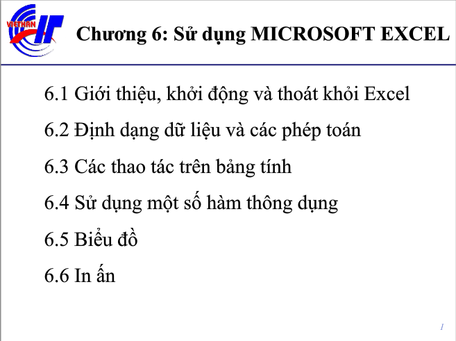 Slide bài giảng Excel